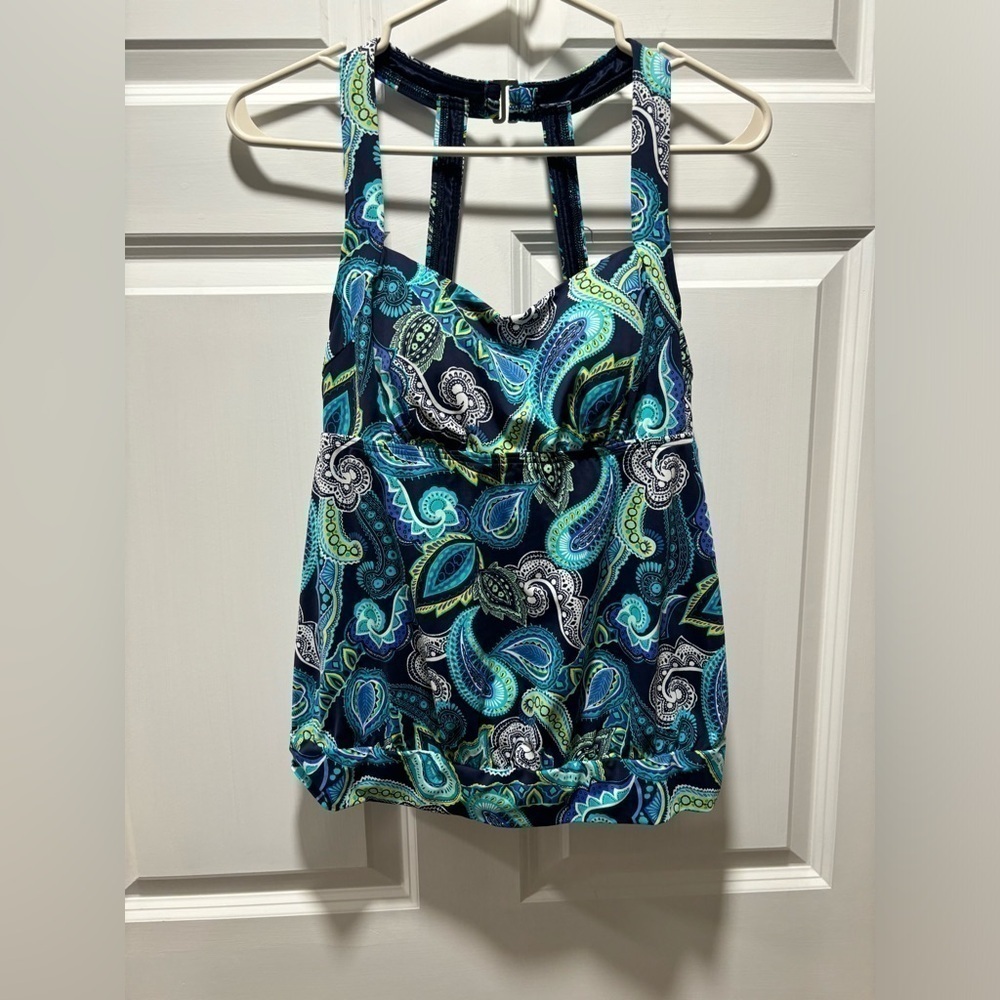 Lands End Paisley Blue Tankini Top​